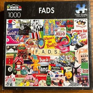 White Mountain FADS 1000 Piece Puzzle – Multicolor Retro Collage